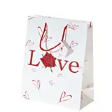 Sac cadeau papier pelliculé Love 17,8 x 9,8 x 22,9 cm - Sac Saint Valentin - Lot de 20 - Sacs cadeaux Saint-Valentin, Pochettes cadeaux Saint-Valentin