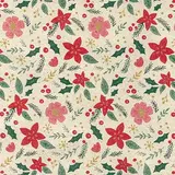 Papier cadeau herbe fleurs rouge/rose 70 cm x 25 m 65 g/m² – le rouleau - Papiers cadeaux Noël