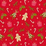 Papier cadeau couché rouge motifs Noël vert 70 cm x 50 m 80 g/m² – le rouleau - Papiers cadeaux Noël