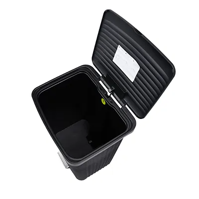Poubelle à pédale 70 L noire L 45 x P 37,5 x H 65 cm - Poubelles professionnelles-6