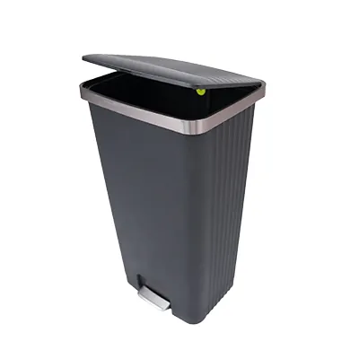 Poubelle à pédale noire 90 L L 45 x P 37,5 x H 82,5 cm - Poubelles professionnelles-4