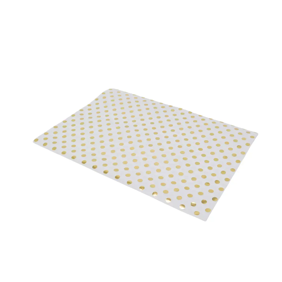 Papier de soie blanc à pois doré à chaud 50x70cm 17g/m² – Paquet de 120 feuilles - Papiers de soie-2
