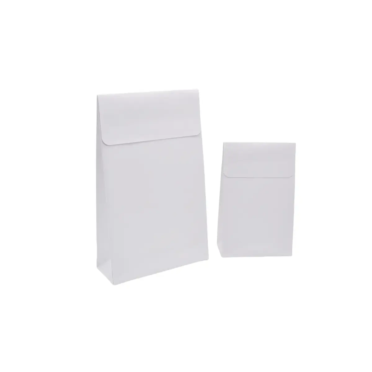 Pochette cadeau blanche mate pelliculée fermeture adhésive 10+4,5x16 cm – Paquet de 50 - Pochettes cadeaux luxe-4