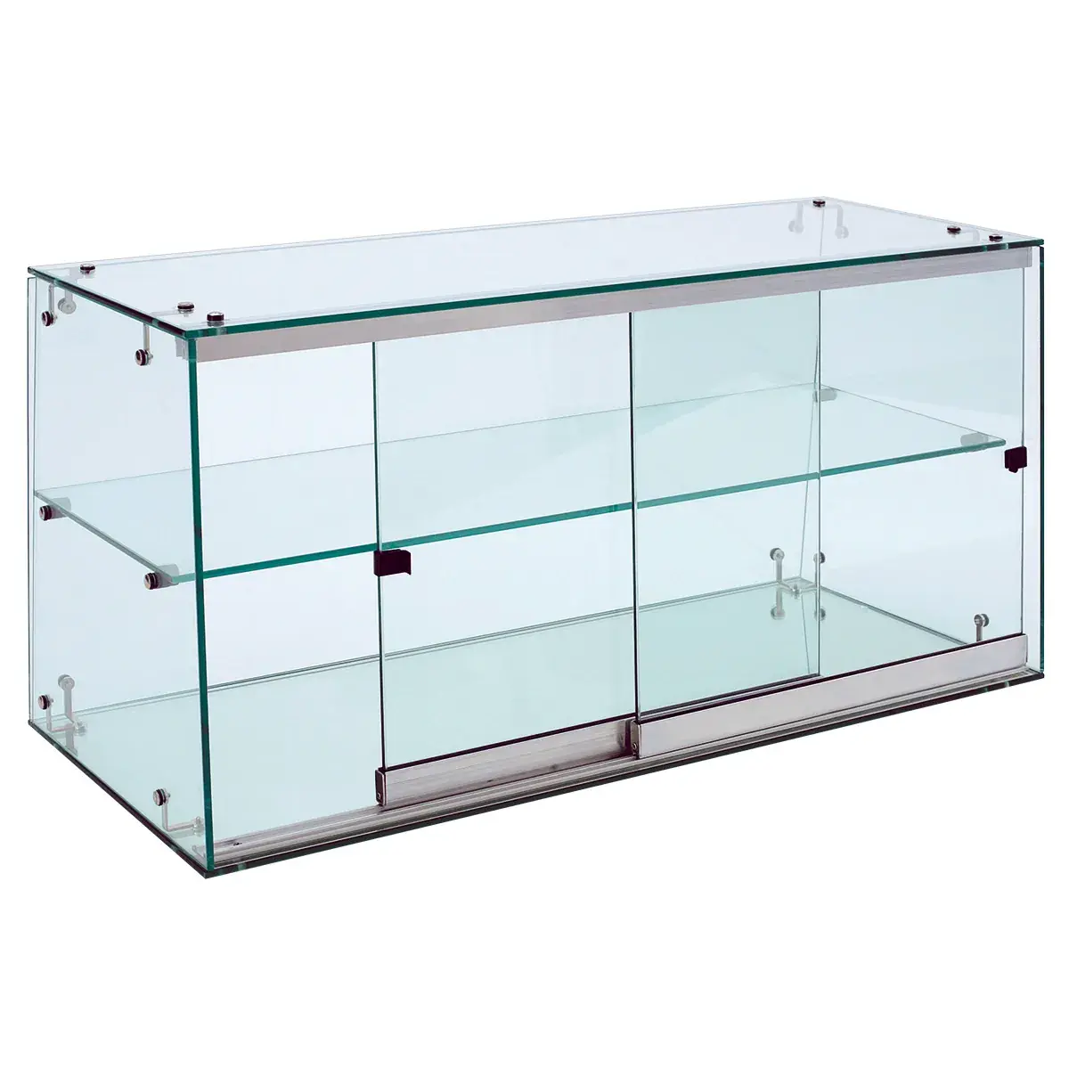 Vitrine de comptoir 2 niveaux en verre trempé 80 x 35 x 40 cm - Présentoir de comptoir - Vitrine présentoir - Vitrines de comptoir