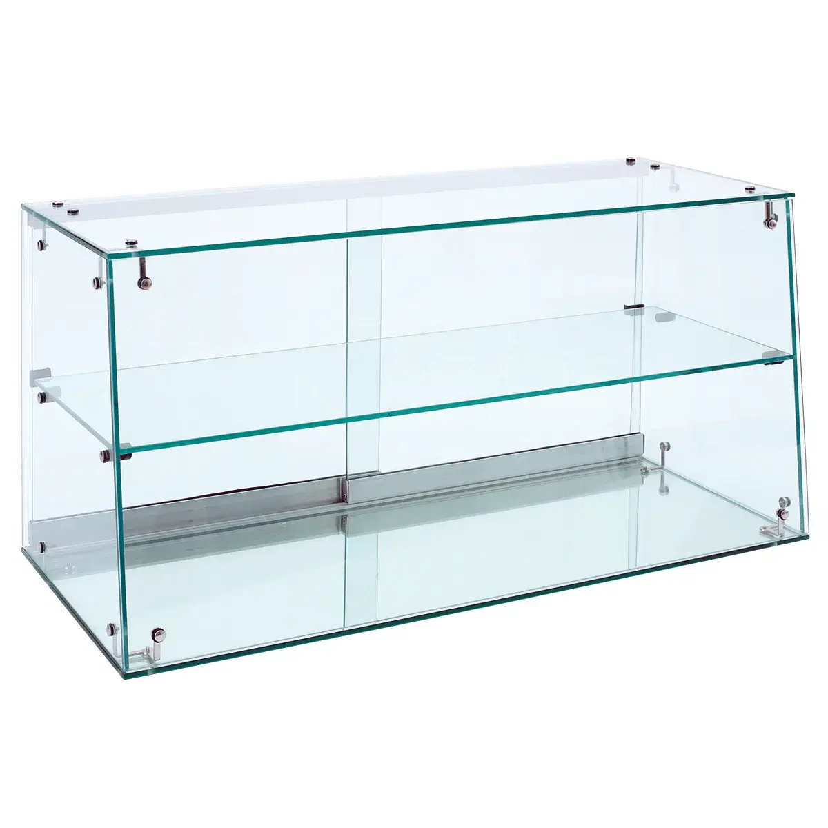 Vitrine de comptoir 2 niveaux en verre trempé 80 x 35 x 40 cm - Présentoir de comptoir - Vitrine présentoir - Vitrines de comptoir-2