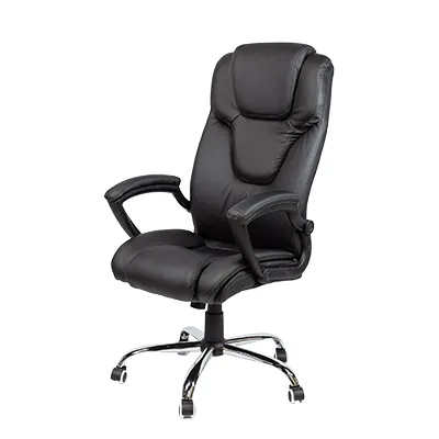 Fauteuil de bureau CHICAGO basculant centré, haut dossier, appui-tête, base métal chromé - Sièges de bureaux, Fauteuils de bureaux-3