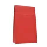 Pochette cadeau pelliculée rouge mat à rabat adhésif 14 x 5,5 x 23 cm – Paquet de 50
