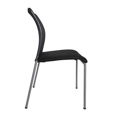 Chaise visiteur empilable Cancun – Assise nid d'abeille, dossier résille - Noir - Chaises d'intérieur-2