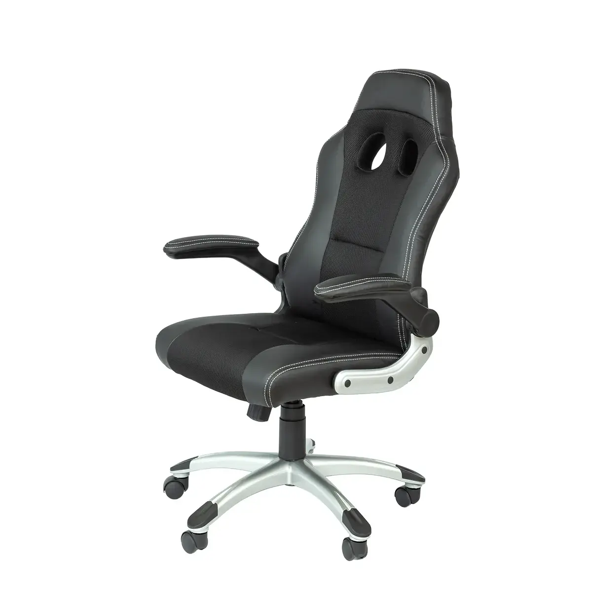 Fauteuil de bureau baquet Montecarlo type racing – Chaise gaming professionnelle - Noir - Sièges de bureaux-7