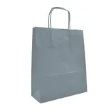 Sac kraft gris poignées torsadées 35x14x44cm – Paquet de 50 - Sacs kraft couleur poignées torsadées