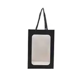 Sacs pelliculés noirs mats à fenêtre et poignées coton – 15 x 10 x 20 cm - Sacs pelliculés poignées cordelette