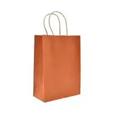 Sacs kraft orange poignées torsadées brunes 16x8x22cm – Paquet de 100 - Sacs, Corbeilles et Paniers à garnir Pâques