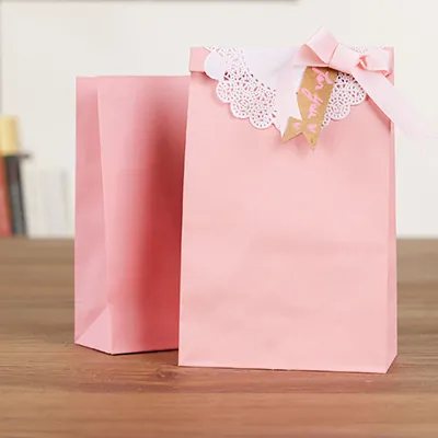 Pochette cadeau SOS kraft rose poudré 9x6x18 cm 70 g/m² - Paquet de 250 - Pochettes SOS kraft-3