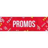 Affiche PROMOS 80 x 25 cm rouge/blanc/jaune papier ½ mat 170 g/m² - Affiches Soldes, Panneaux soldes