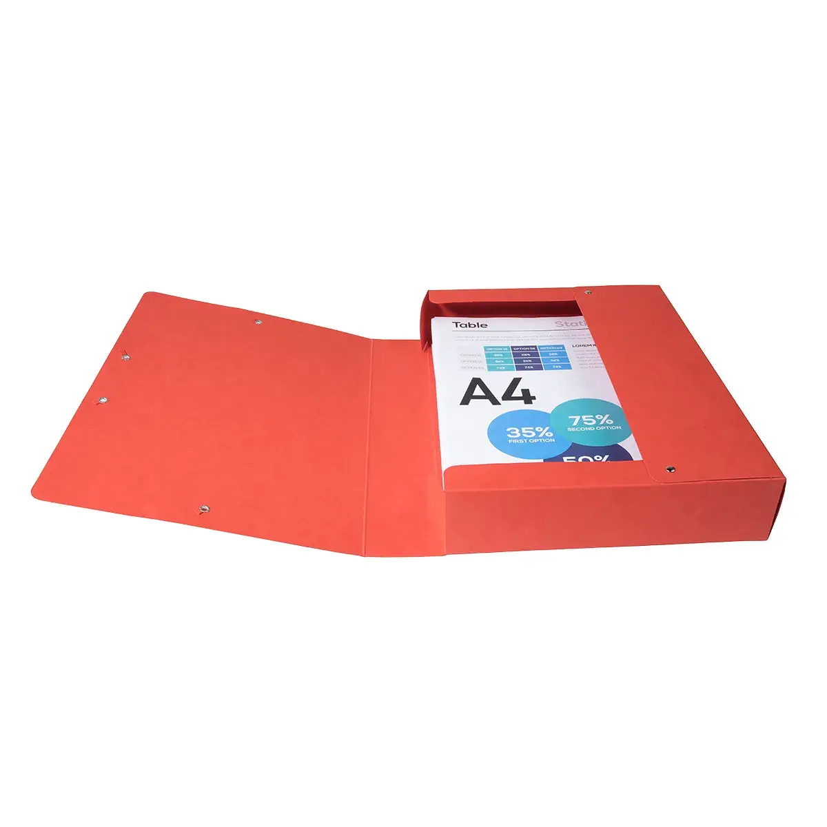 Boîte de classement A4 Dos 60 mm fermeture élastique carte lustrée Exabox - Rouge - Boîtes archives, Boîtes de transfert-3