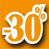Affiche Promo -30% 40 x 40 cm orange - Affiches Promo, Affiches prix