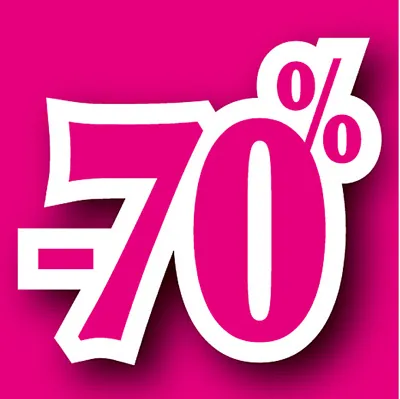 Affiche Promo -70% 40 x 40 cm rose fuchsia - Affiches Promo, Affiches prix