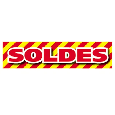 Affiche Soldes rouge / jaune 80 x 20 cm - Affiches Soldes, Panneaux soldes