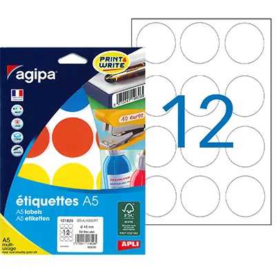 Gommettes rondes adhésives Ø 45mm - 4 couleurs assorties - Paquet de 84 - Pastilles adhésives, Gommettes autocollantes-2