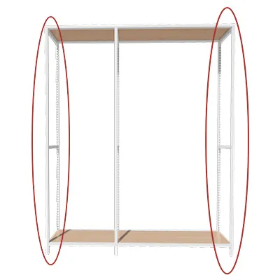 Cadre latéral Square H 240 cm x P 46,4 cm blanc sable – Set de 2 - Ligne Square 25 blanc-3