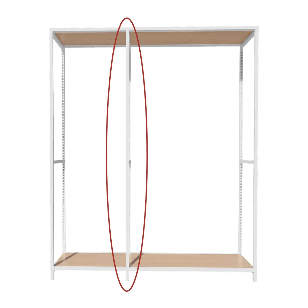 Cadre central Square H 240 cm x P 46,4 cm blanc sablé - Ligne Square 25 blanc-3