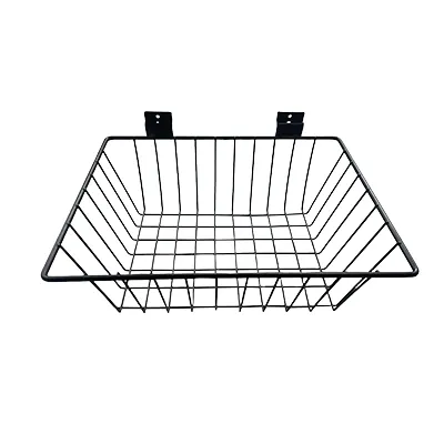 Corbeille fil métal époxy noir pour panneau rainuré L 35 x P 26,4 x H 13 cm - Bacs pour panneaux rainurés-2