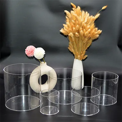 Bac de présentation rond PMMA ø 15 x H 15 cm - Vitrine tube plexi - Bac cylindrique - Supports Plexi-2