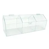 Présentoir acrylique 3 compartiments 45 x 20 x 15 cm - Bac de présentation - Bac vrac - Supports Plexi
