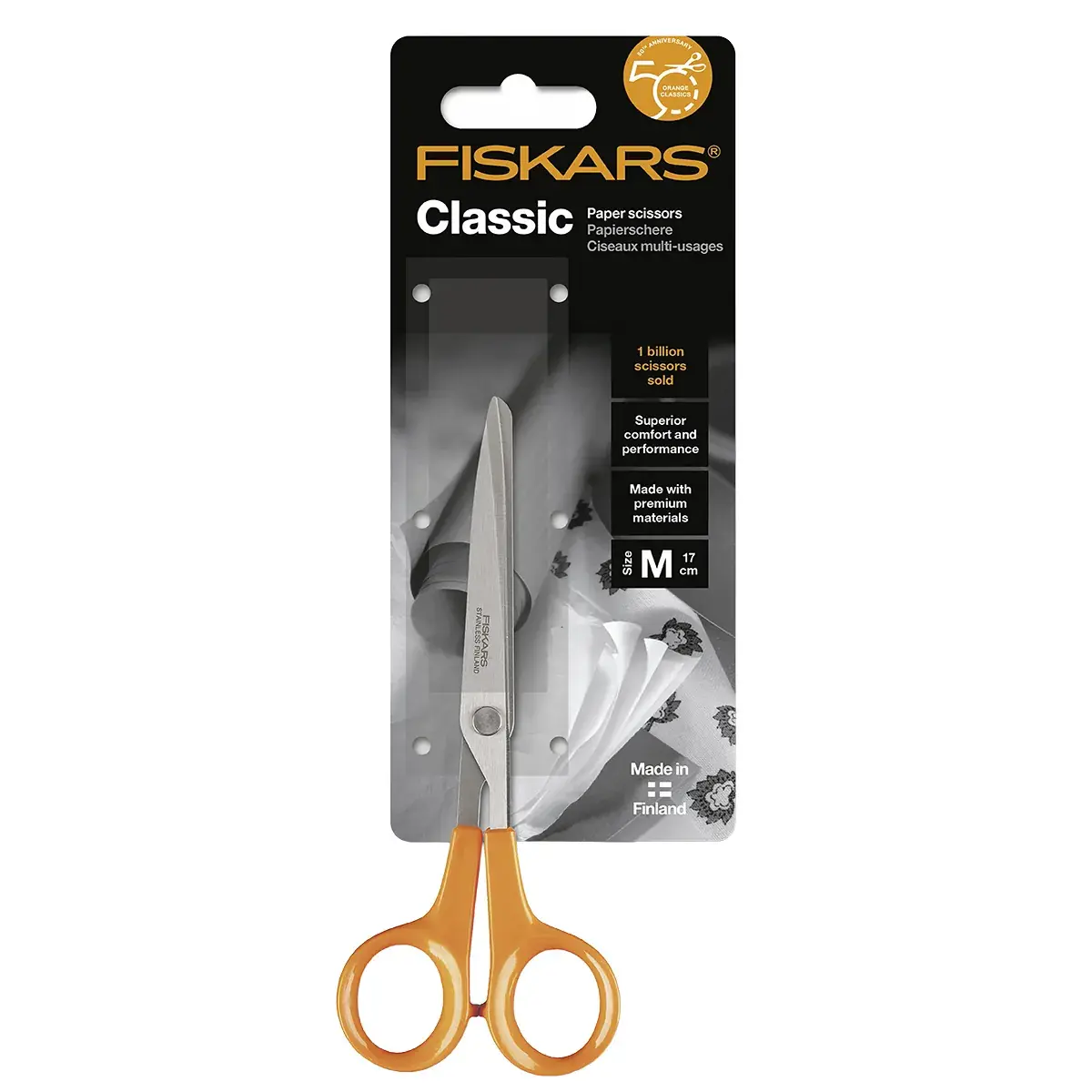Ciseaux Ambidextres orange Fiskars Classic Universels 17 cm - Ciseaux-2