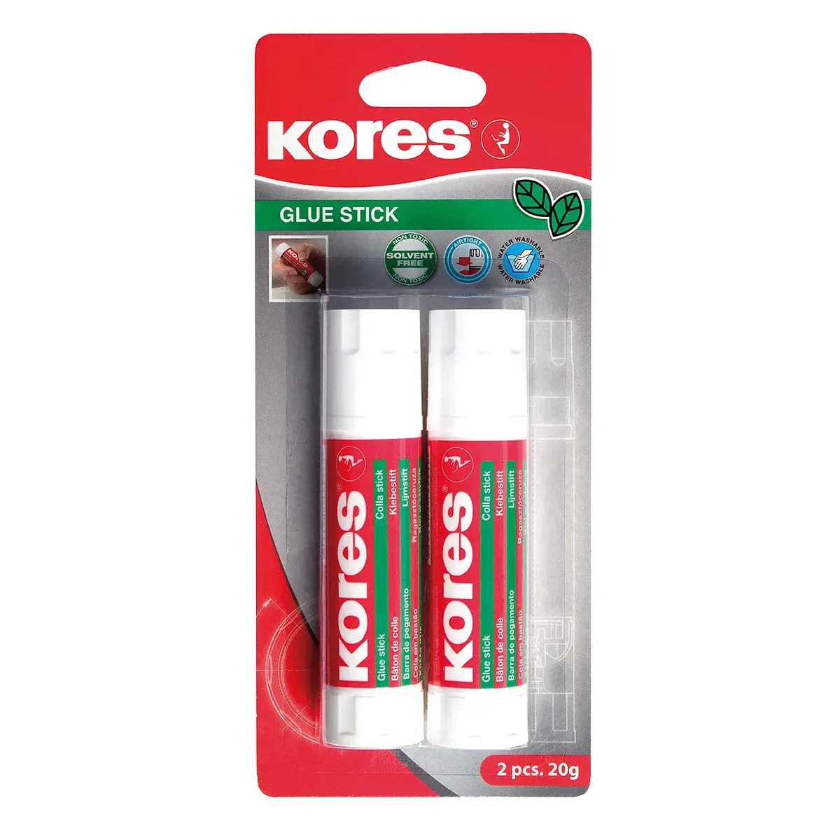 Bâtons de Colle Blanche Kores 20g - Lot de 2 - Dévidoirs, adhésifs, colles-2