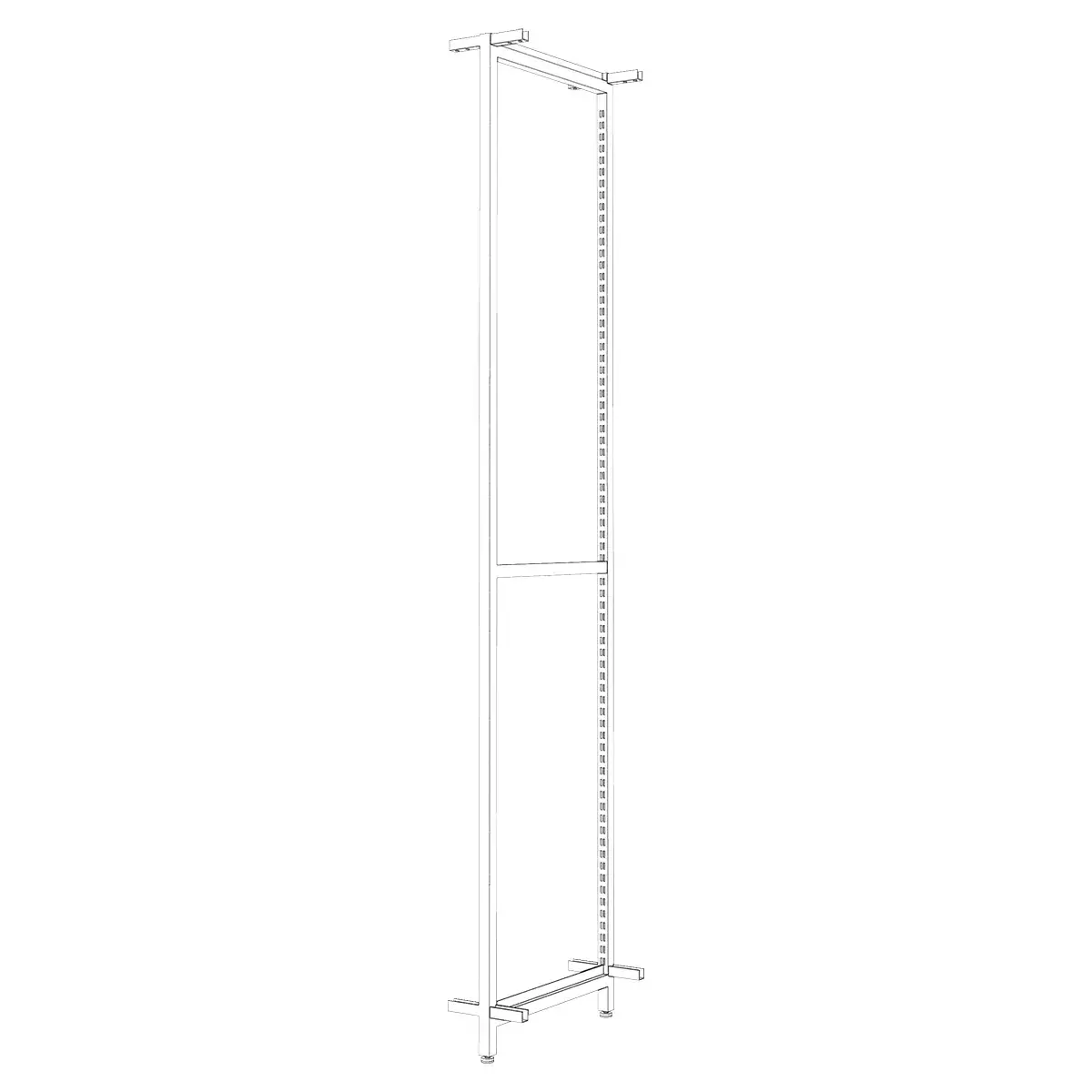Cadre central Square H 200 cm x P 46,4 cm noir sablé - Ligne Square 25 noir-2