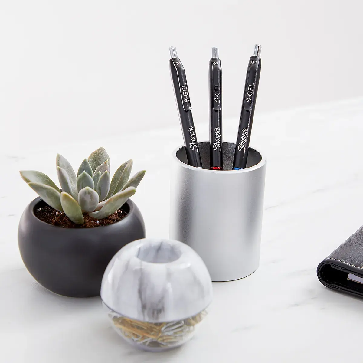 Stylo gel noir Sharpie S-Gel pointe moyenne 0,7 mm retractable - Pack de 12 - Stylos billes-6