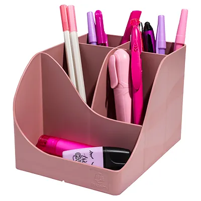Pot à crayons Pen-Wave Skandi vieux rose 16 × 12 × 11 cm - 5 compartiments - Pots à crayons-5