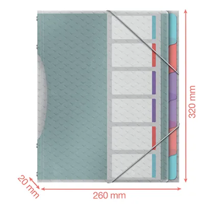 Trieur 6 touches Esselte Colour'Breeze A4 multicolore texturé - Intercalaires classeur, Trieurs documents-4