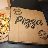 Boîte à pizza kraft brun 33 x 33 x 3,8 cm imitation bois – Carton 100 unités - Emballage snacking