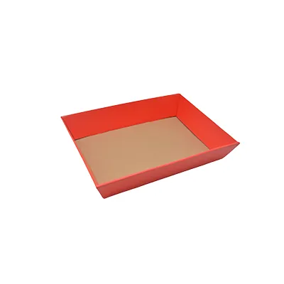 Corbeille carton rectangulaire kraft rouge / brun 33 x 20 x 7,4 cm – Paquet de 10 - Corbeilles carton