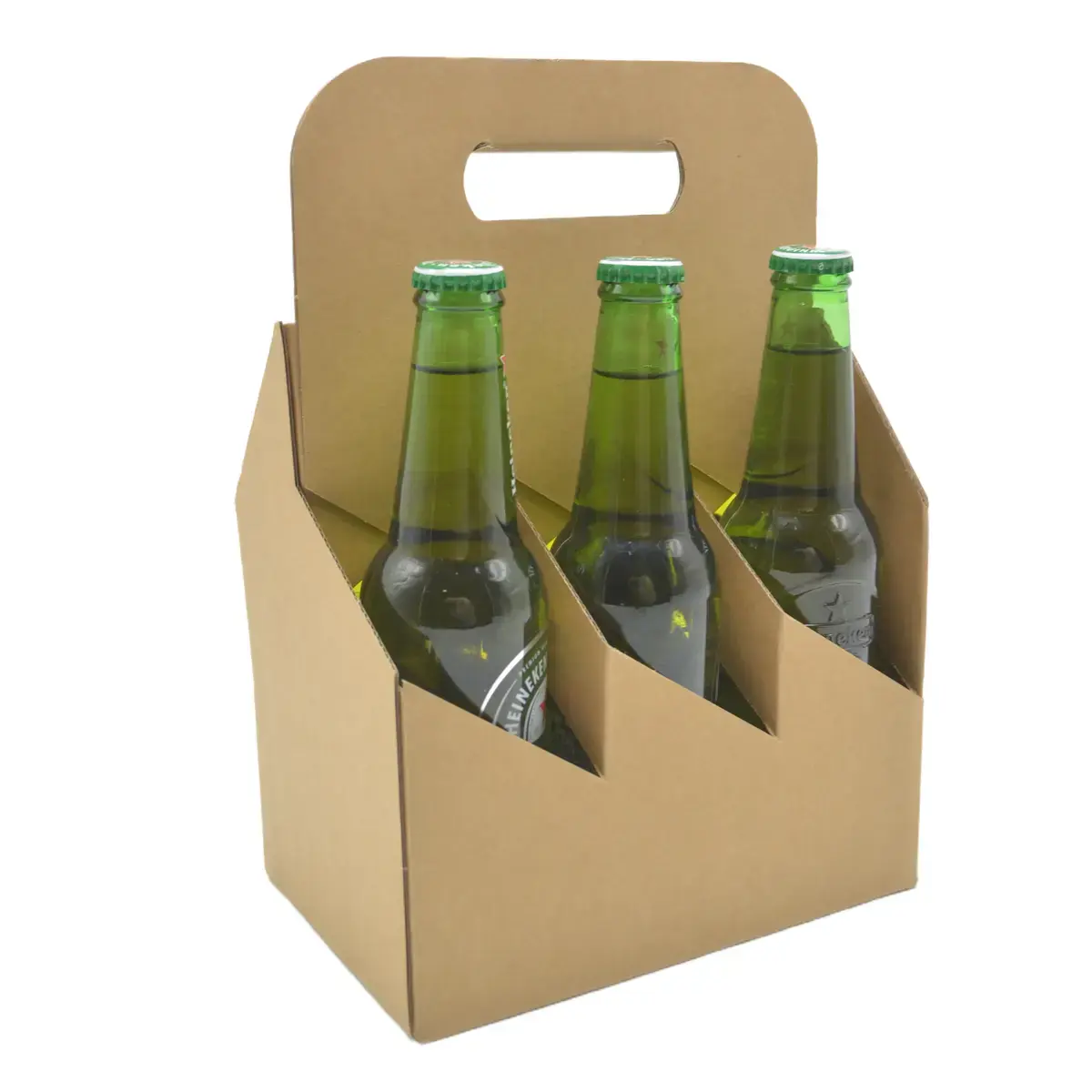 Porte-bouteilles carton brun kraft 6 bières hautes - L 19,5 x P 13 cm - Paquet de 20 - Mètres de bières, Emballages pour bouteilles de bières-2