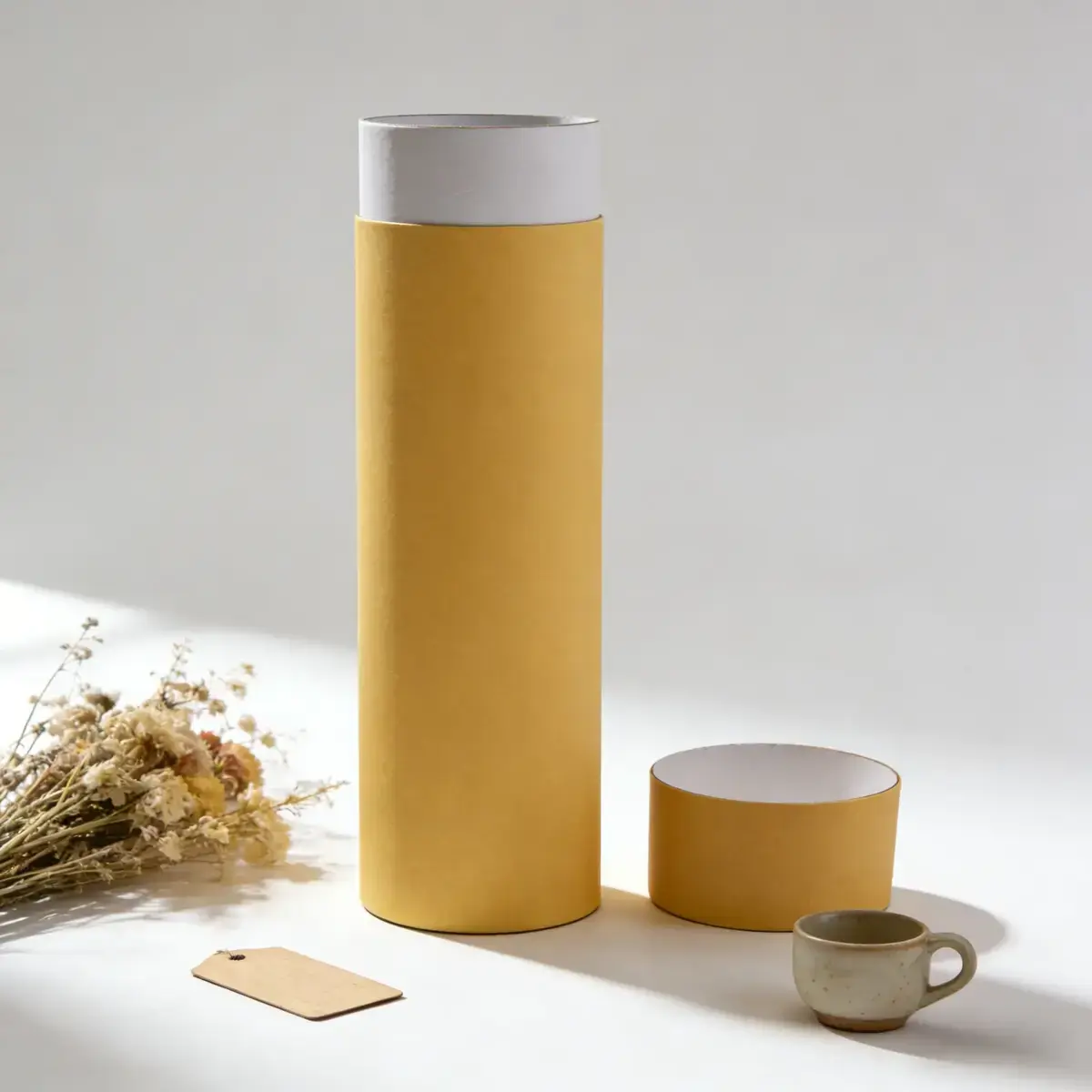 Boîte cylindrique carton kraft 2200 ml ø 10 x H 30 cm – Boîte ronde carton - Tube carton - Brun - Lot de 4 - Boites cloches-2