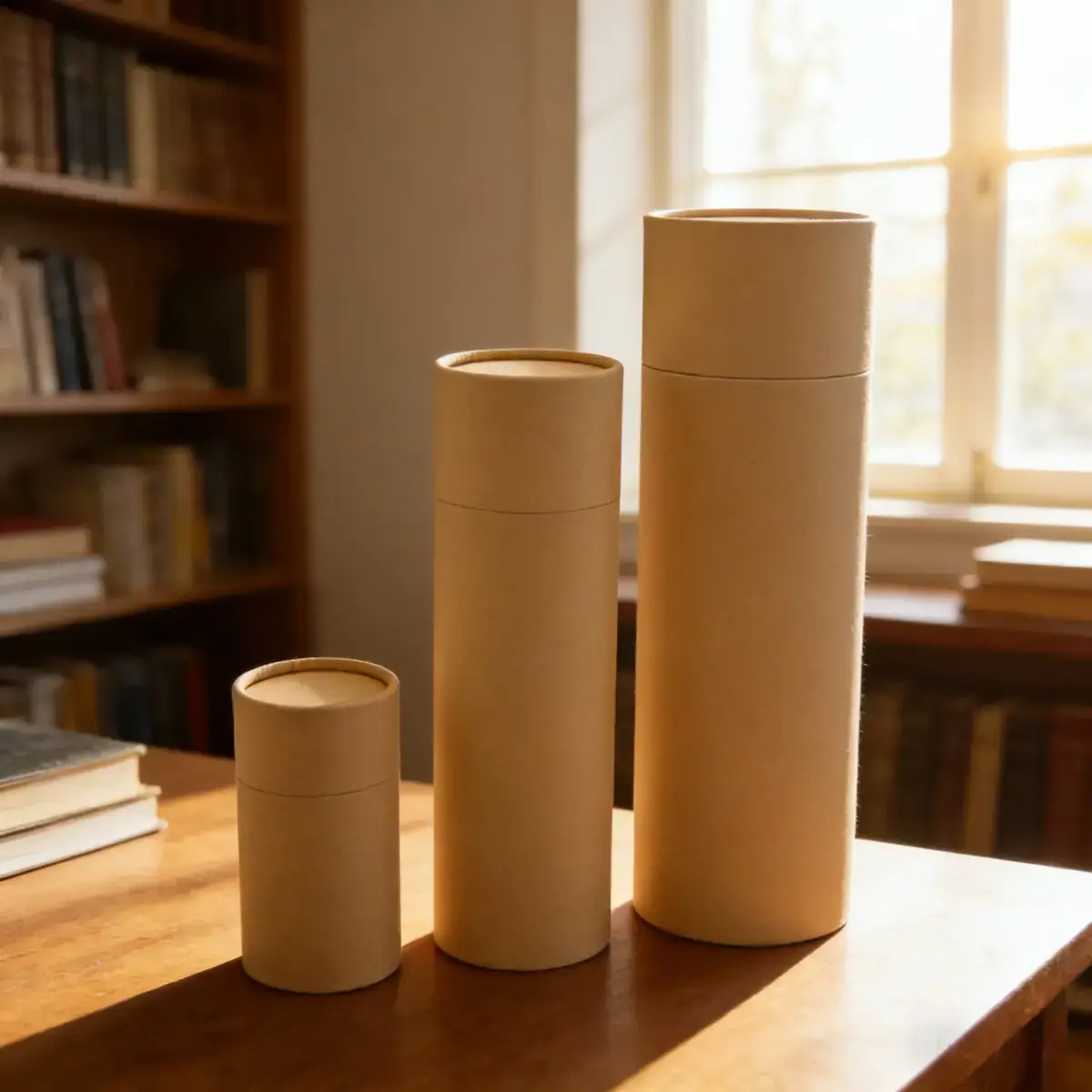 Boîte cylindrique carton kraft 2200 ml ø 10 x H 30 cm – Boîte ronde carton - Tube carton - Brun - Lot de 4 - Boites cloches-6