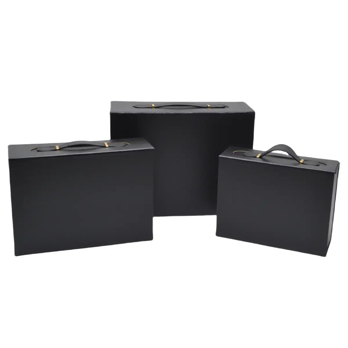Boites cadeaux carton noires avec poignée 24x18,2x8cm – Paquet de 5 - Boites carton avec poignée-2