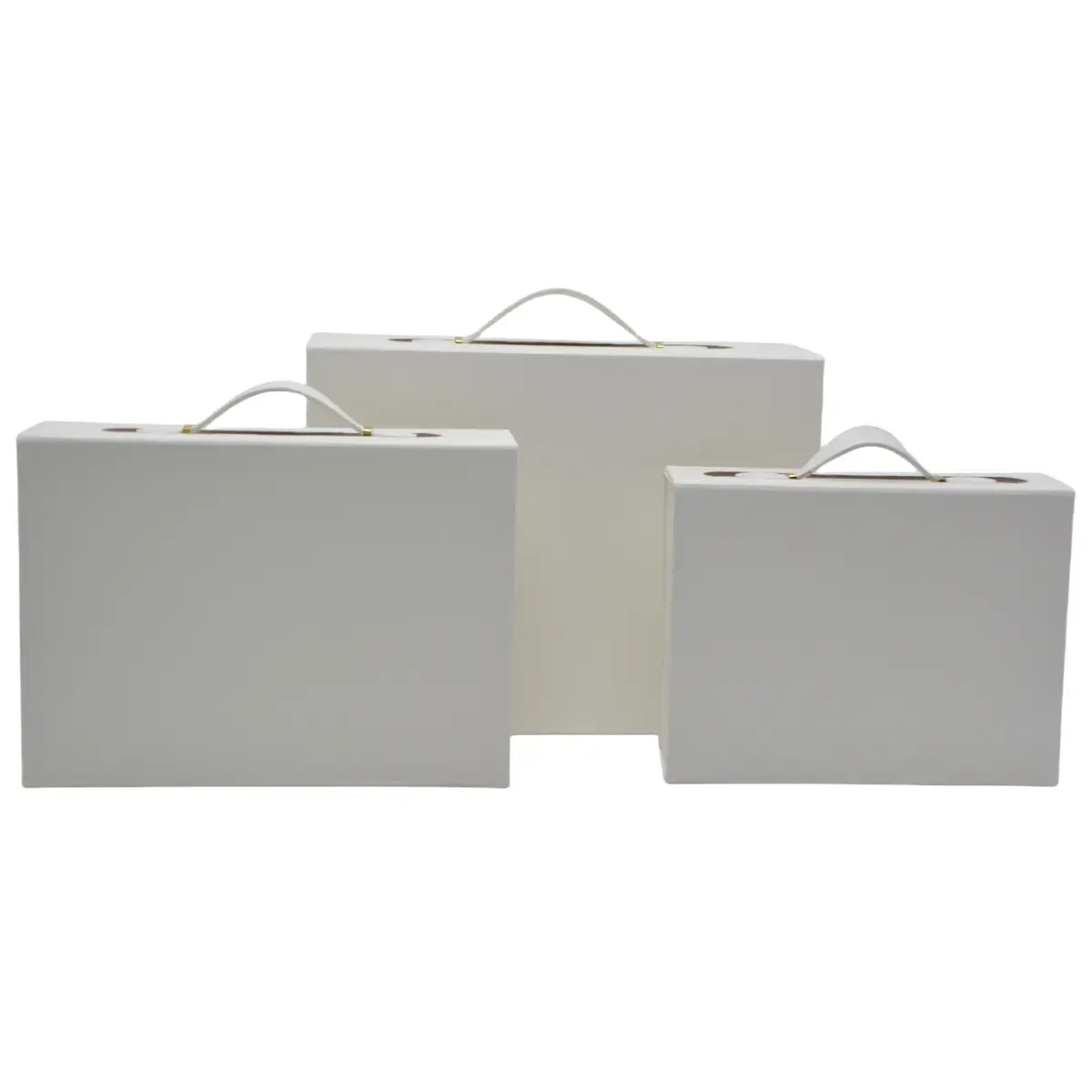 Boites cadeaux carton pliables blanches 28,2x20,2x9,2cm avec poignée – Paquet de 5 - Boites carton avec poignée-3