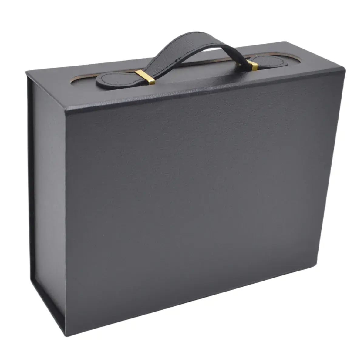 Boites cadeau carton noires avec poignée 28,2x20,2x9,2cm – Paquet de 5 - Boites carton avec poignée
