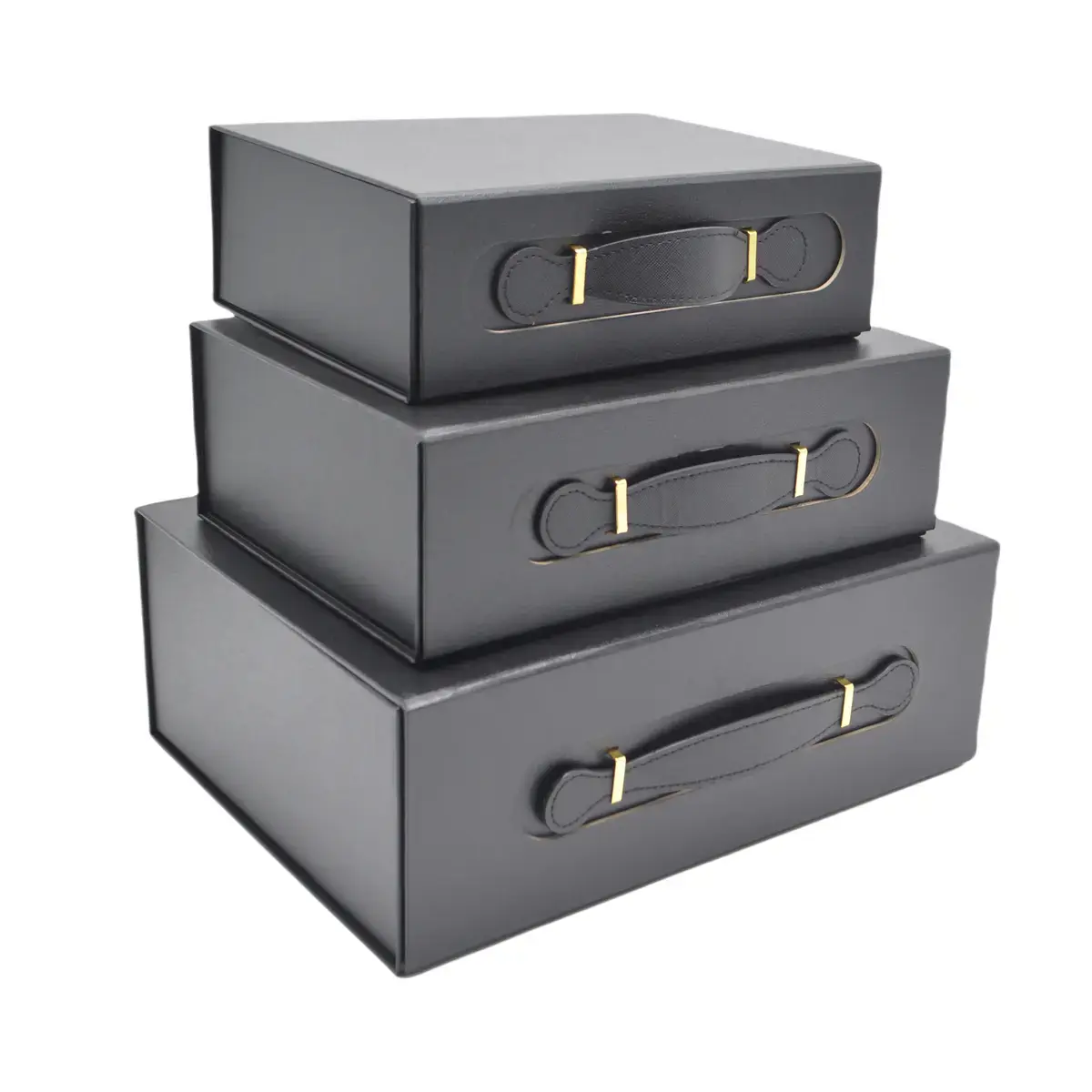 Boites cadeau carton noires avec poignée 28,2x20,2x9,2cm – Paquet de 5 - Boites carton avec poignée-3