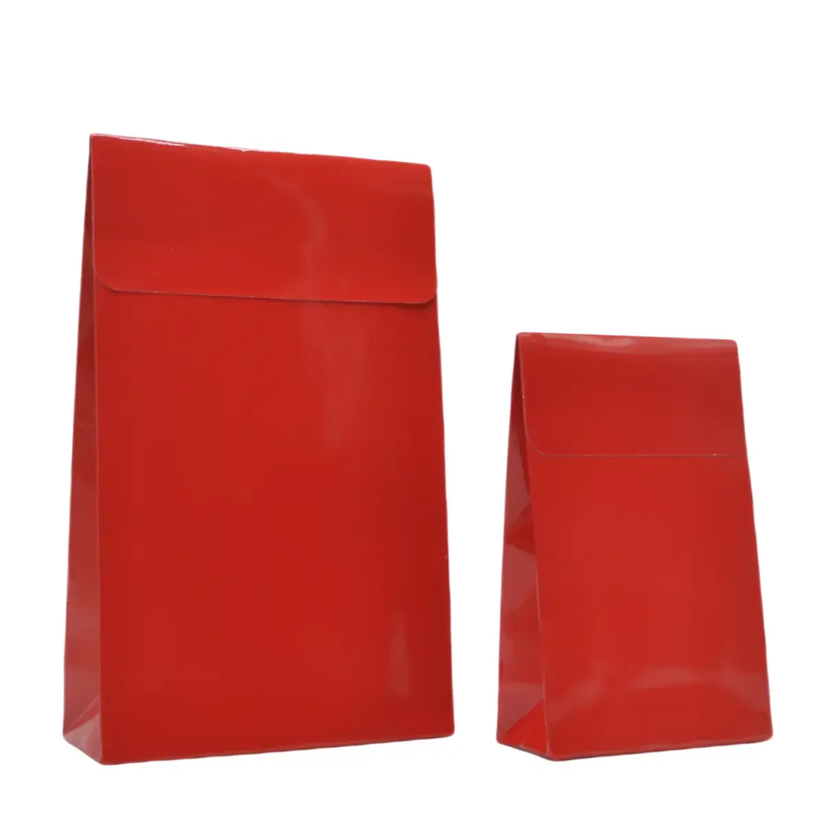 Pochettes cadeaux papier pelliculées rouge adhésives 10x4,5x16cm – Paquet de 50 - Pochettes cadeaux luxe-3