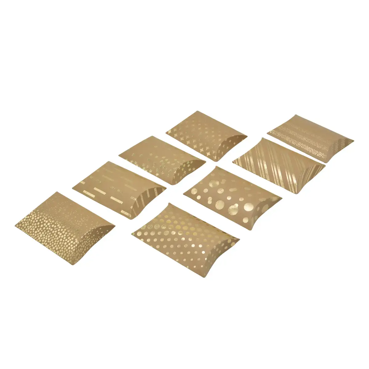 Boîte berlingot kraft avec constellation d'étoiles or doré à chaud 11x9 cm – Lot de 20 - Boites berlingots-2
