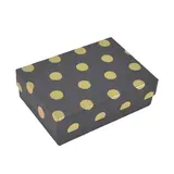 Boîte cadeau cloche rectangulaire noire à pois dorés 14,5x10x5cm – Paquet de 10 - Boites cloches