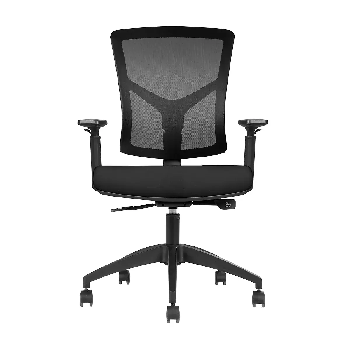 Siège de bureau ergonomique Napoli noir – synchrone 4 positions, assise extra-large - Sièges de bureaux-2