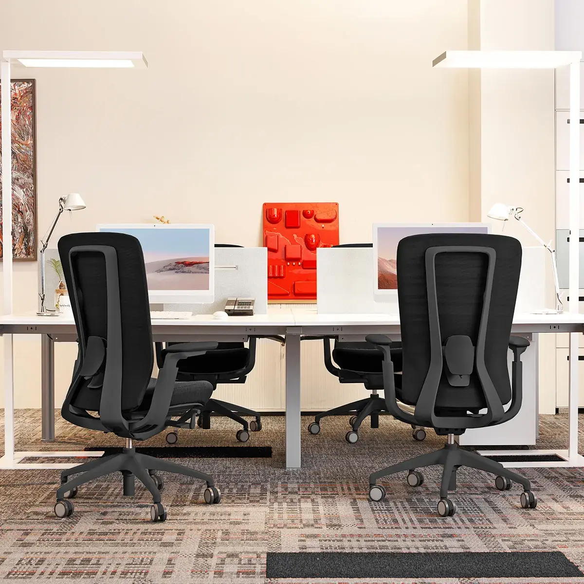 Siège de bureau ergonomique Ramses noir – assise ressorts, synchrone 4 positions, accoudoirs 4D - Sièges de bureaux-5