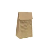 Pochette cadeau papier kraft à rabat motif chevrons dorés 8x4,5x11 cm – Sachet cadeau - Paquet de 20