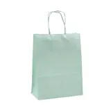 Sacs kraft vert pastel poignées torsadées 26+12x33 cm 117g/m² – Paquet de 100 - Sacs, Corbeilles et Paniers à garnir Pâques